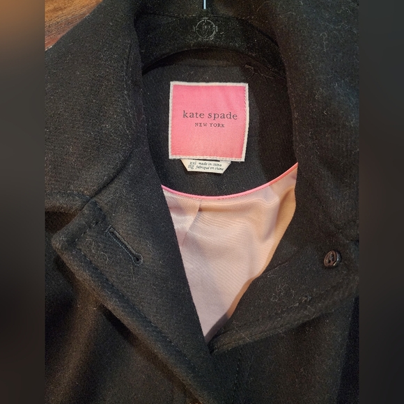 KATE SPADE Black Pleated Reefer A-Line Coat, Size XXL - Picture 9 of 10